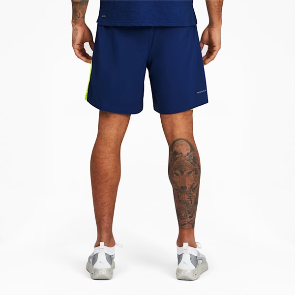Shorts Running 2 en 1 de 7" Favourite para Hombre, Elektro Blue-Yellow Alert, extralarge